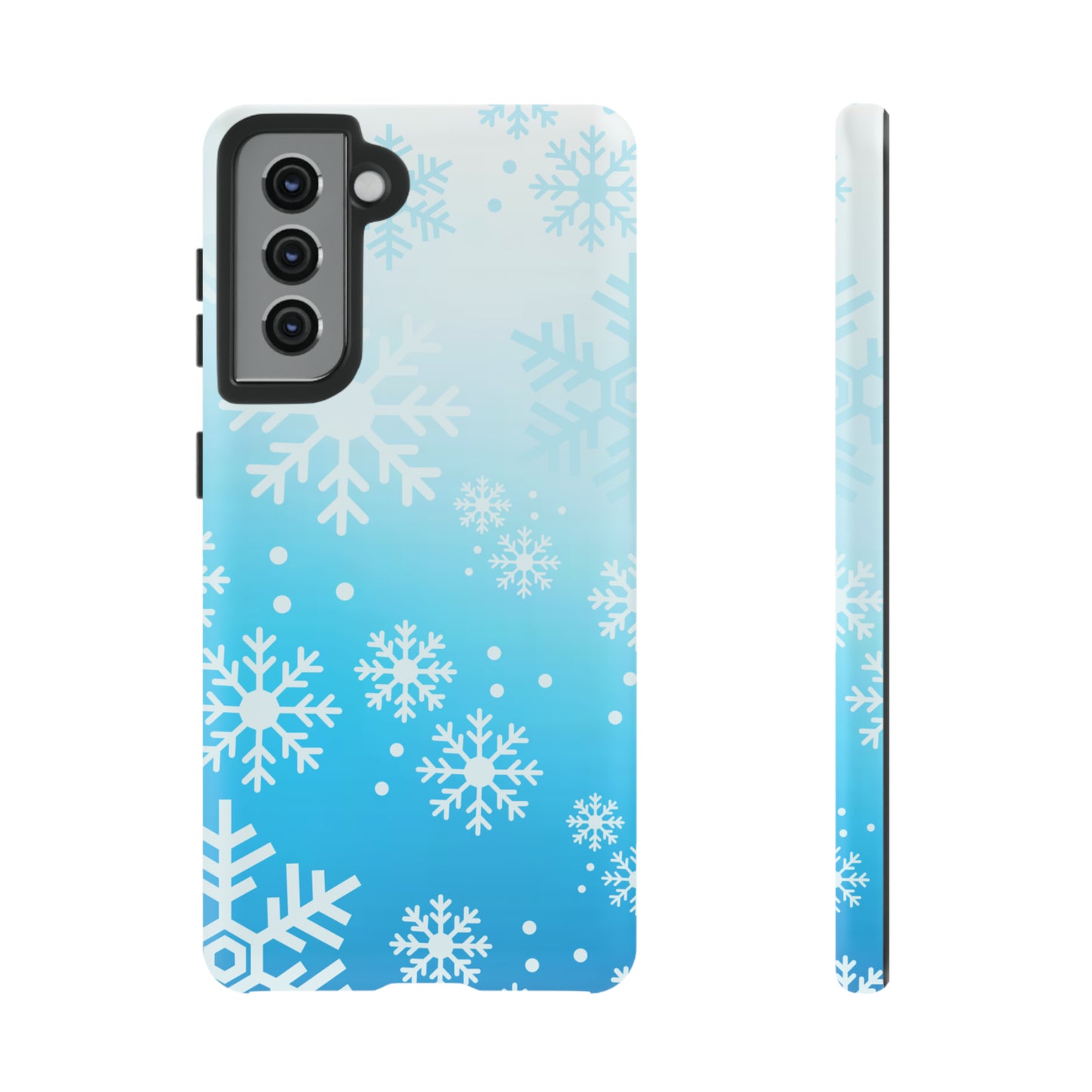 Winter, frozen, snowflake ombré protective phone case for Google, Samsung and IPhone