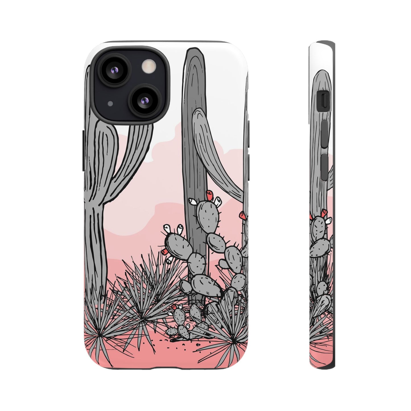 Pastel Cactus Sunset Protective Phone Case