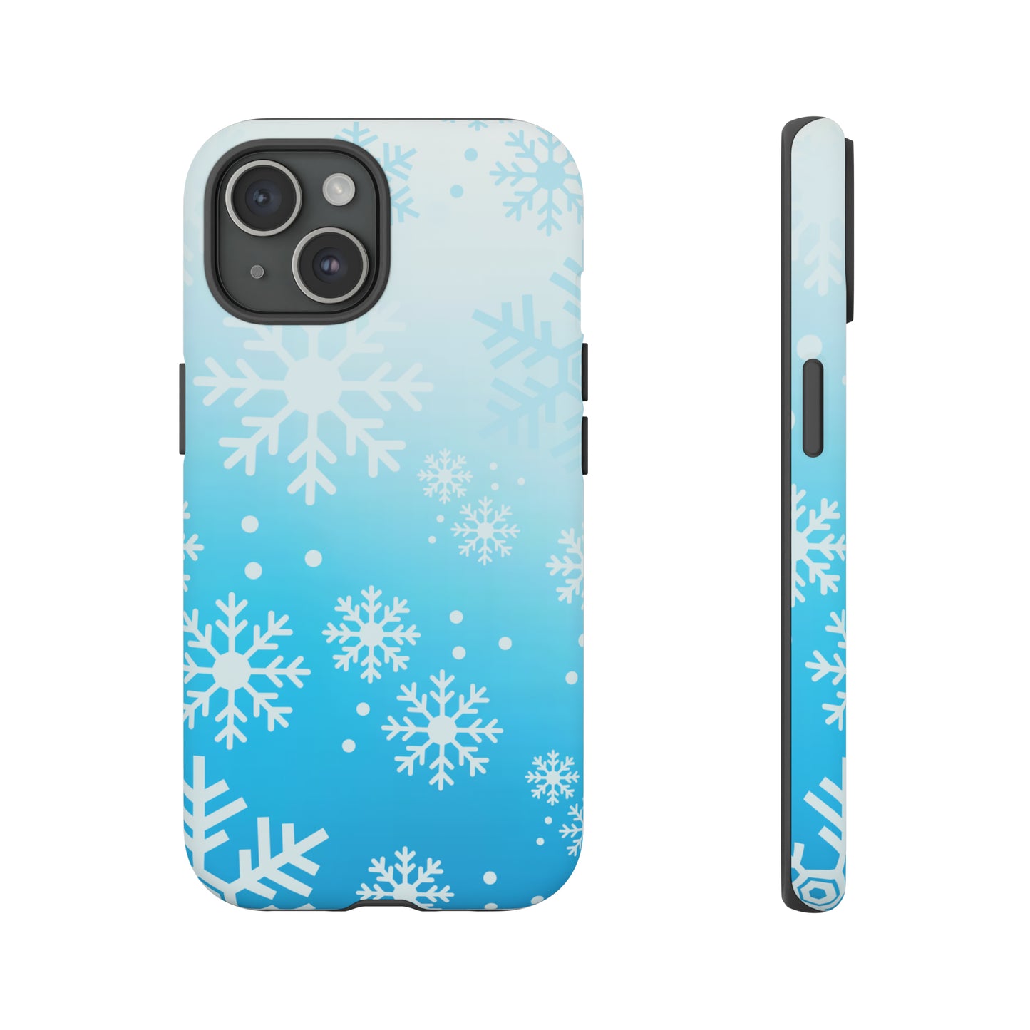 Winter, frozen, snowflake ombré protective phone case for Google, Samsung and IPhone