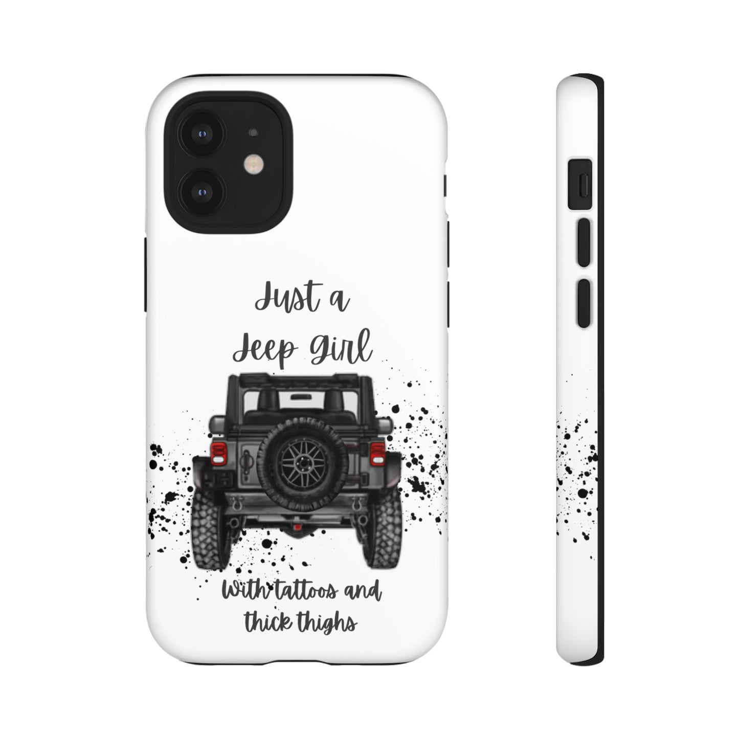 Off Road Girl with Tattoos and Thick Thighs Grey Protective Phkne Case