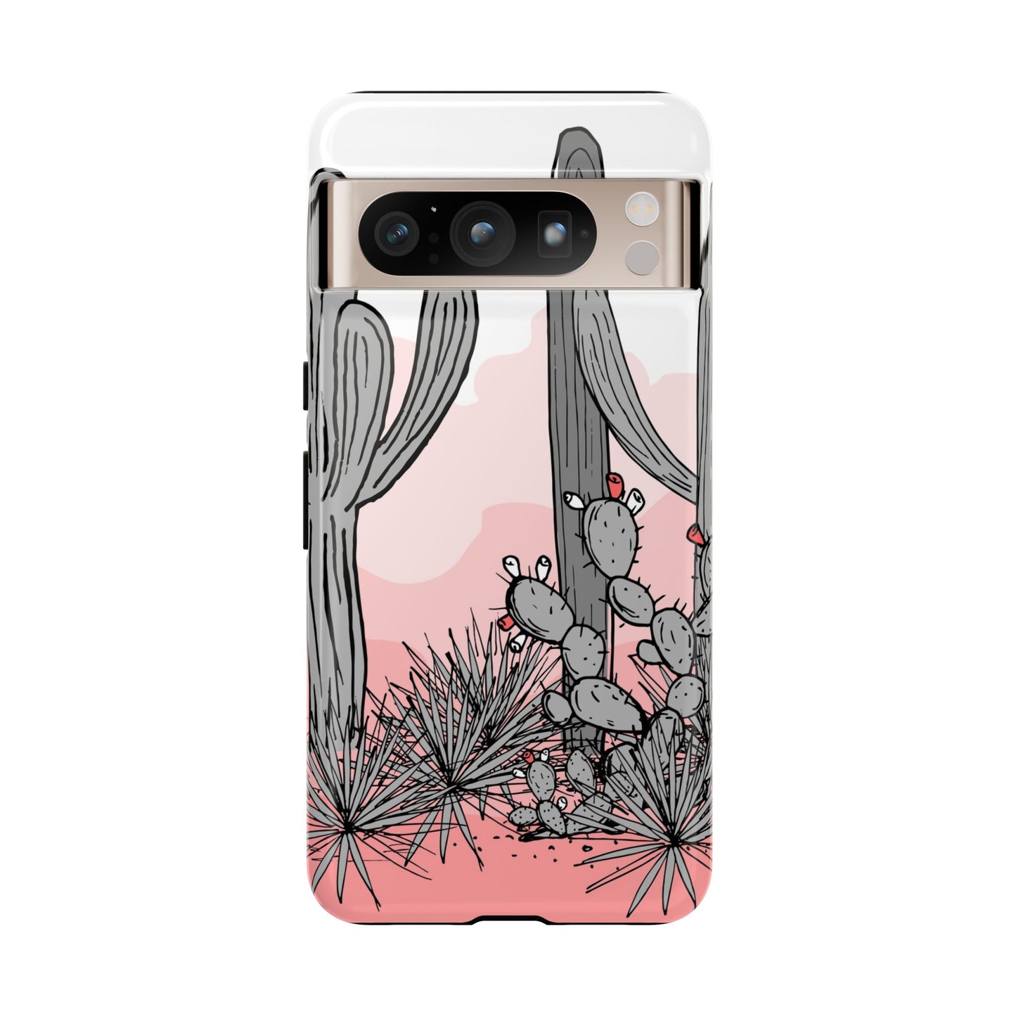 Pastel Cactus Sunset Protective Phone Case