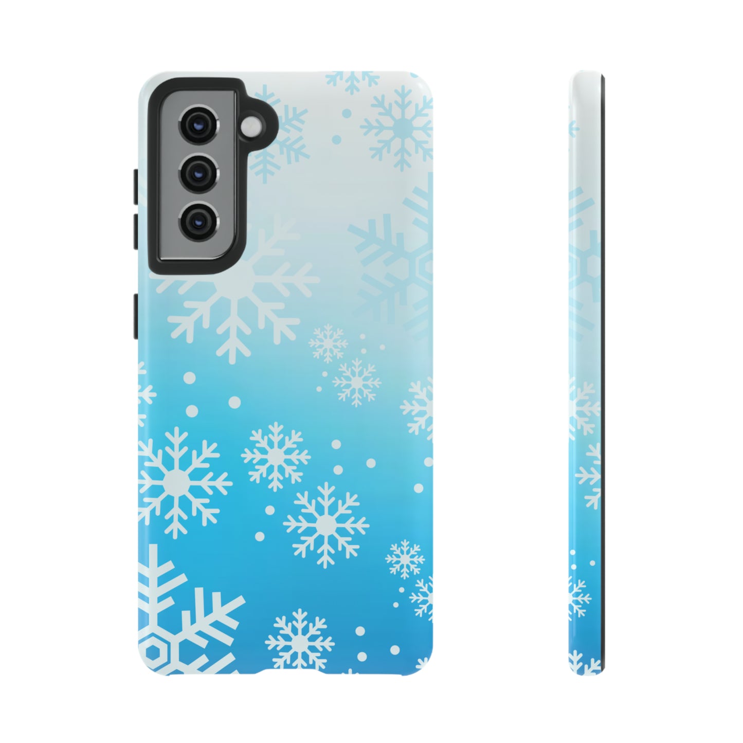 Winter, frozen, snowflake ombré protective phone case for Google, Samsung and IPhone