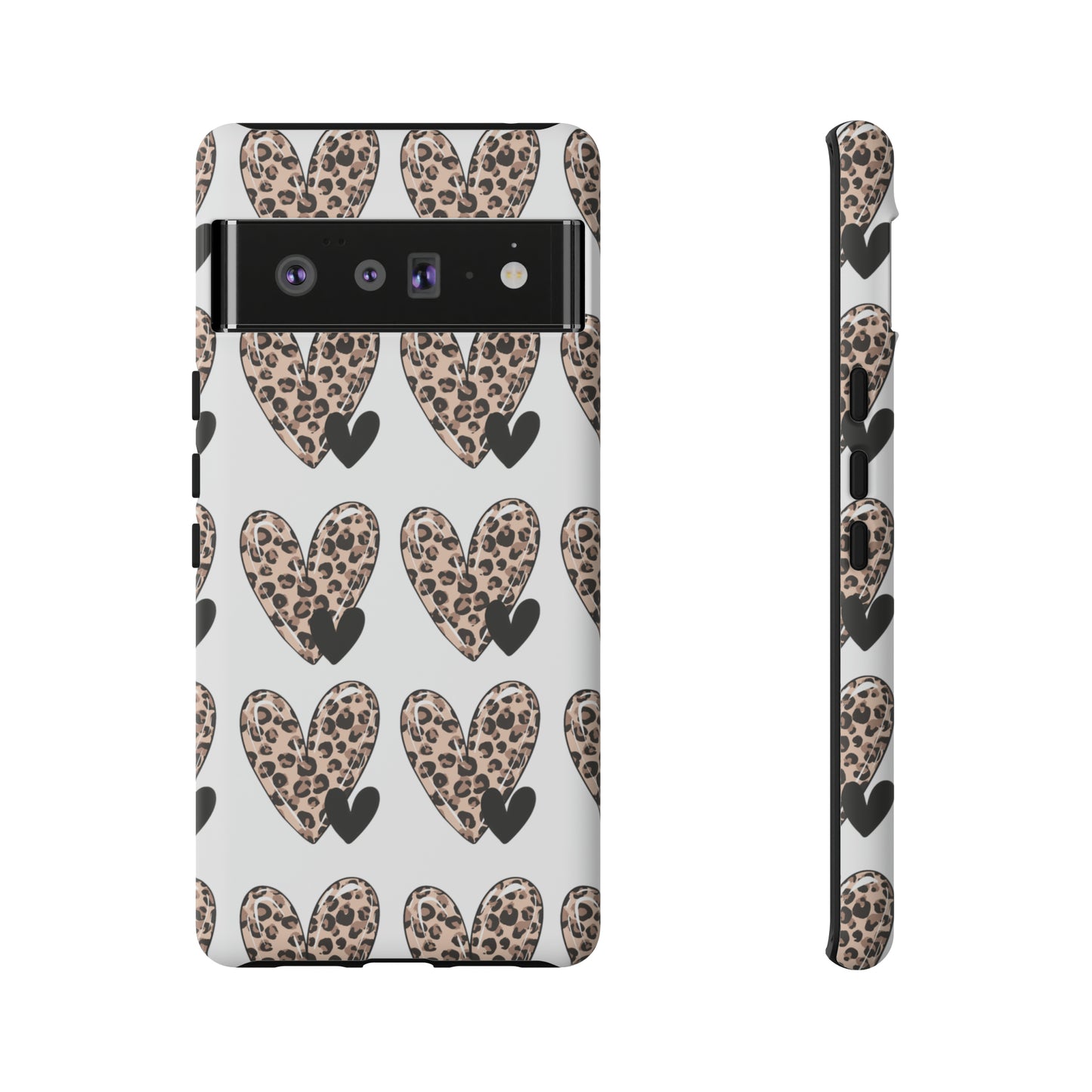 Leopard Hearts Protective Case for IPhone. Samsung and Google phones