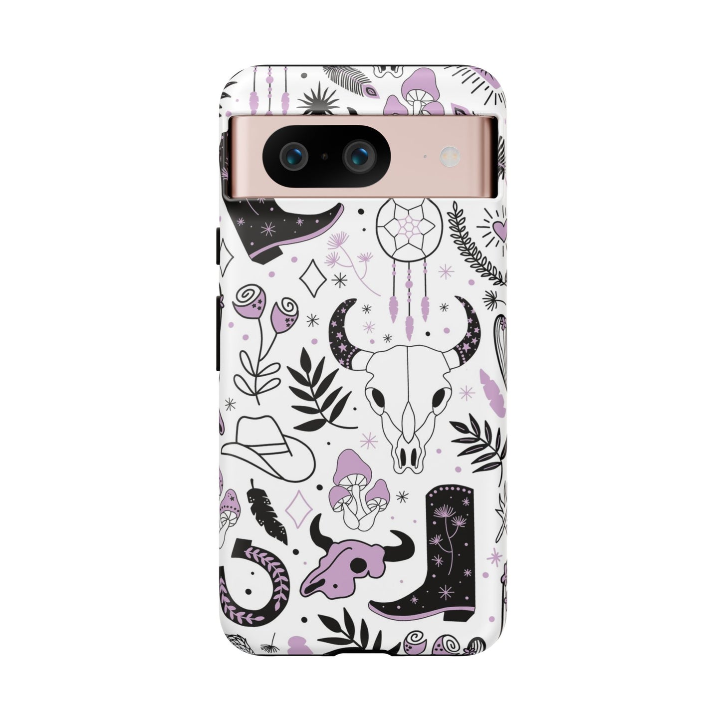 Purple and Black Western Protective Drop Proof Case Iphone, Samsung and Google phones