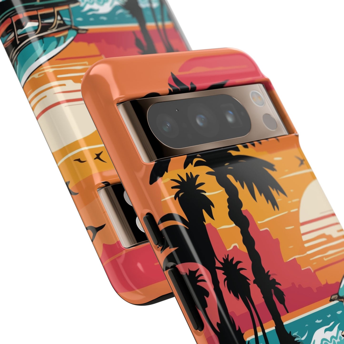 Summer Retro Sunset Protective Phone Case