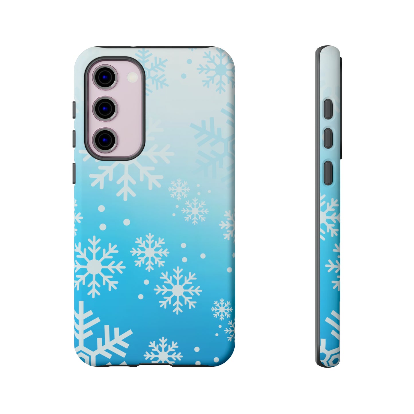 Winter, frozen, snowflake ombré protective phone case for Google, Samsung and IPhone