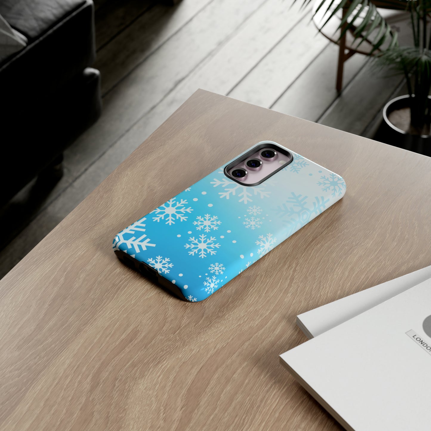 Winter, frozen, snowflake ombré protective phone case for Google, Samsung and IPhone