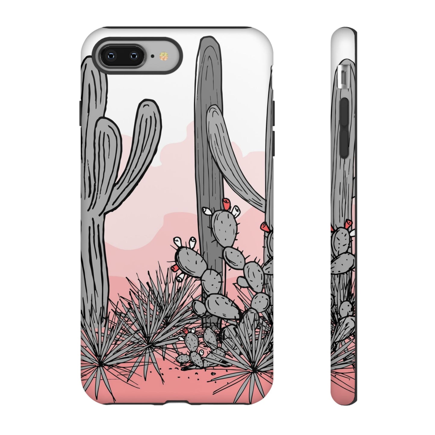 Pastel Cactus Sunset Protective Phone Case