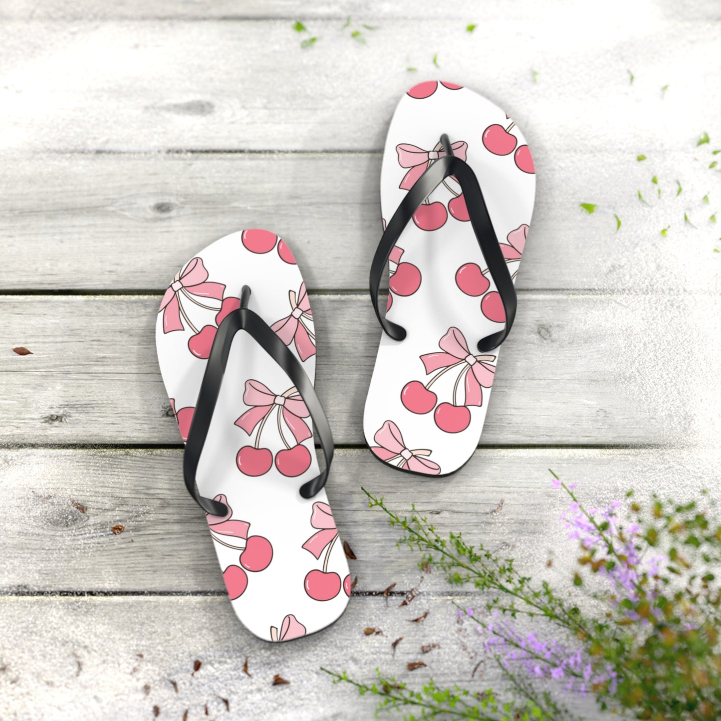 Cherry Bow Flip Flops