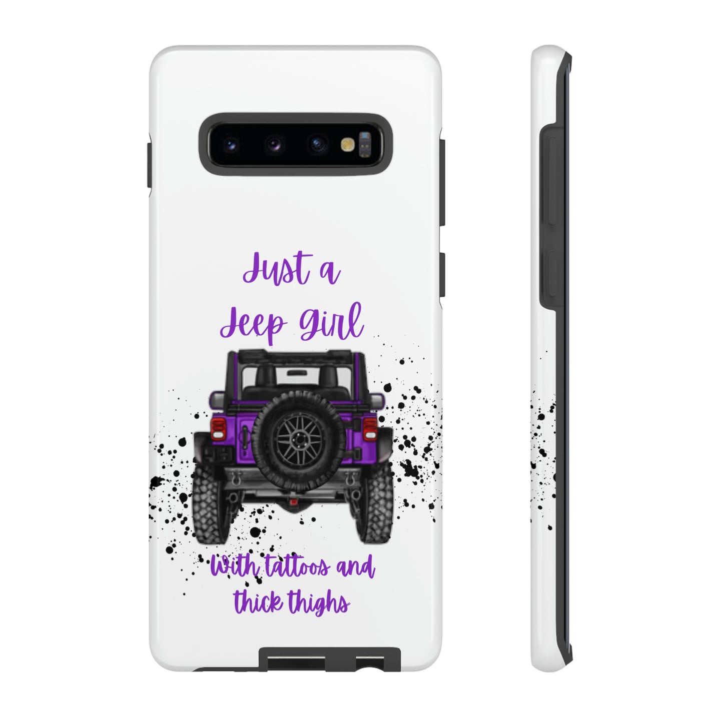 Off Road Girl with Tattoos and Thick Thighs Purple Protective Phone Case