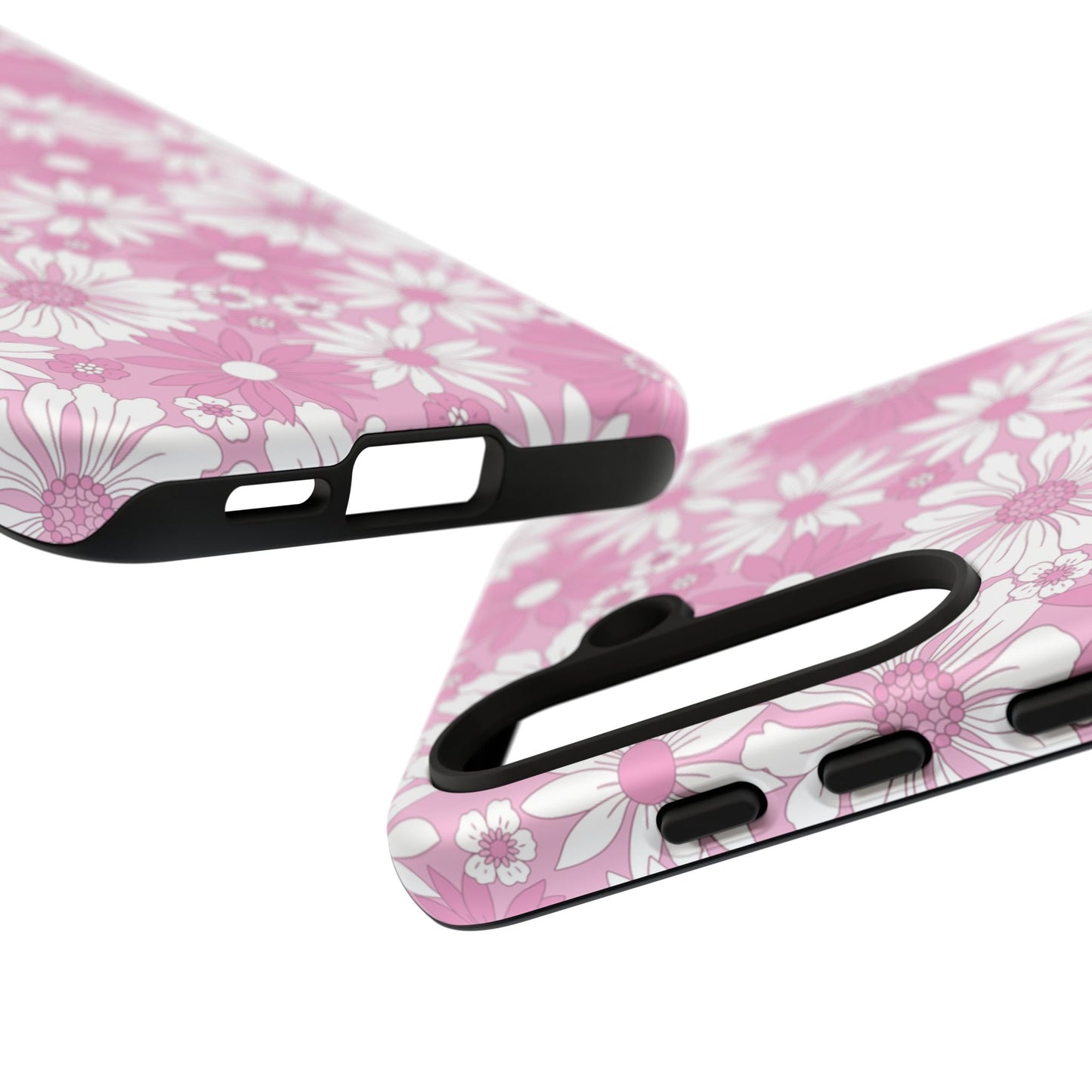 Pink and White Flowers Protective Phone Case