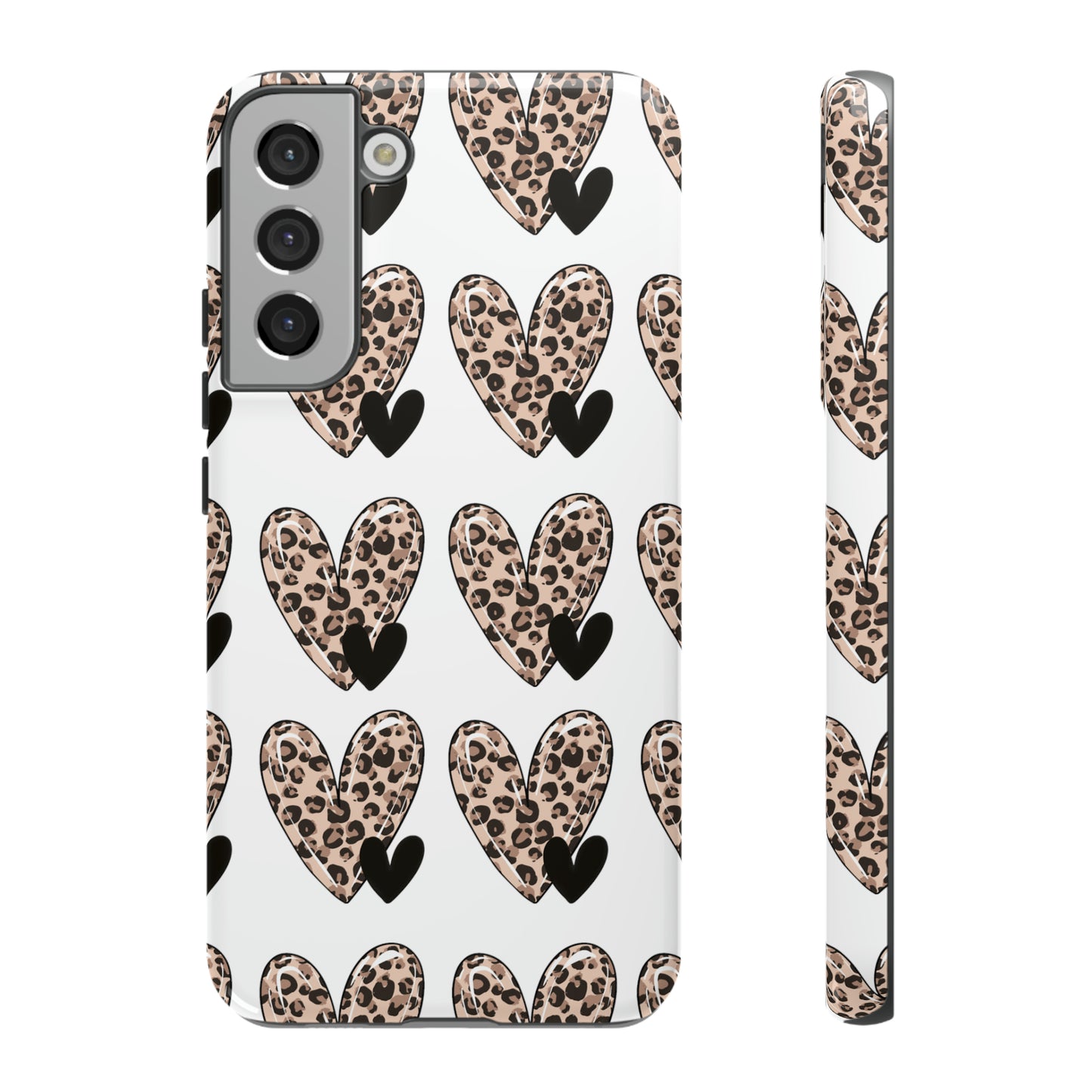 Leopard Hearts Protective Case for IPhone. Samsung and Google phones