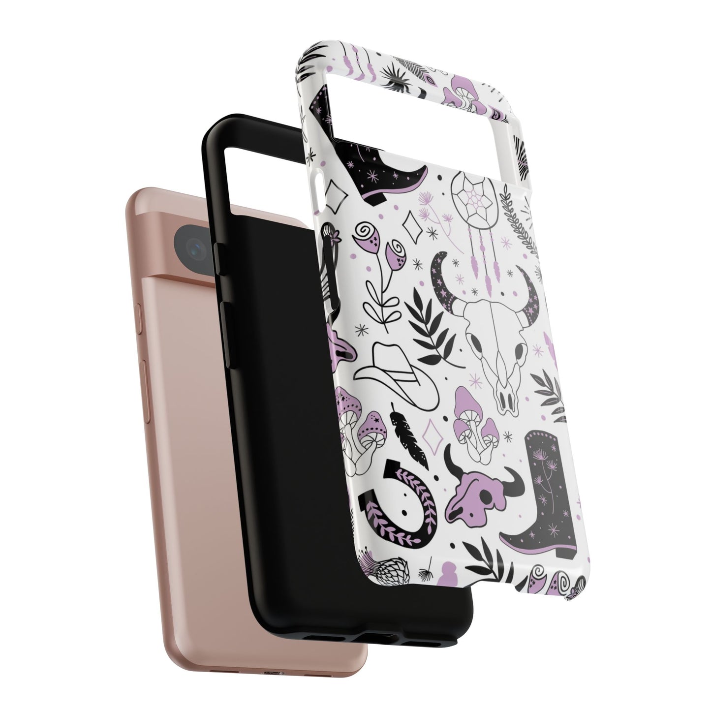 Purple and Black Western Protective Drop Proof Case Iphone, Samsung and Google phones