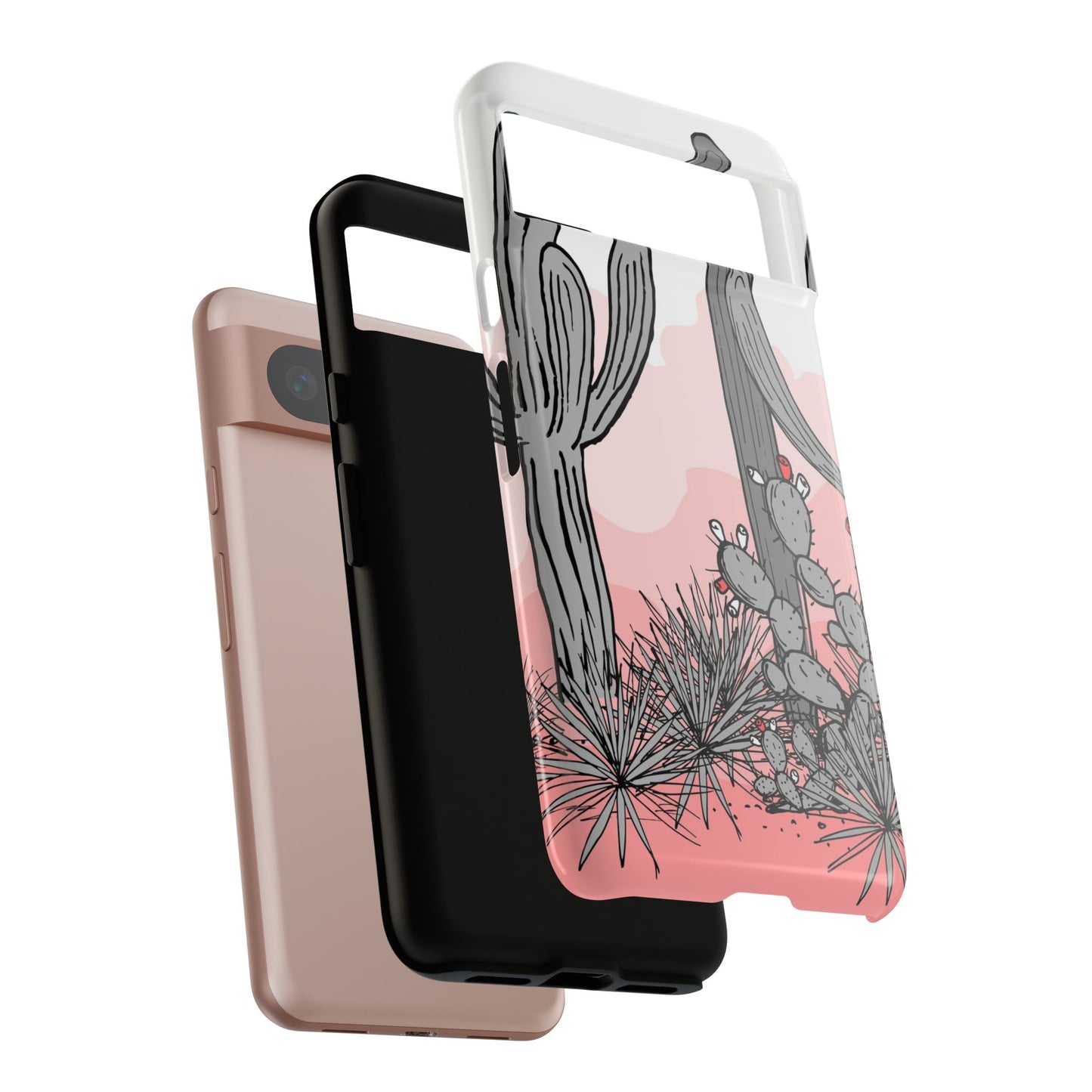 Pastel Cactus Sunset Protective Phone Case