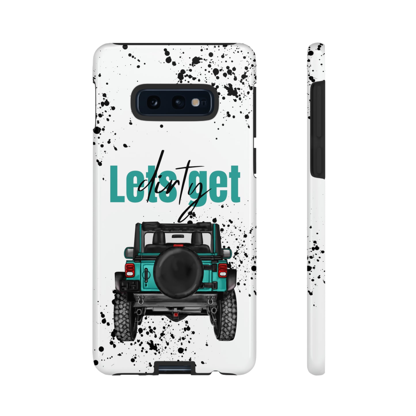 Lets Get Dirty Protective Phone Case for Iphone, Google and Samsung Splatter Turquoise