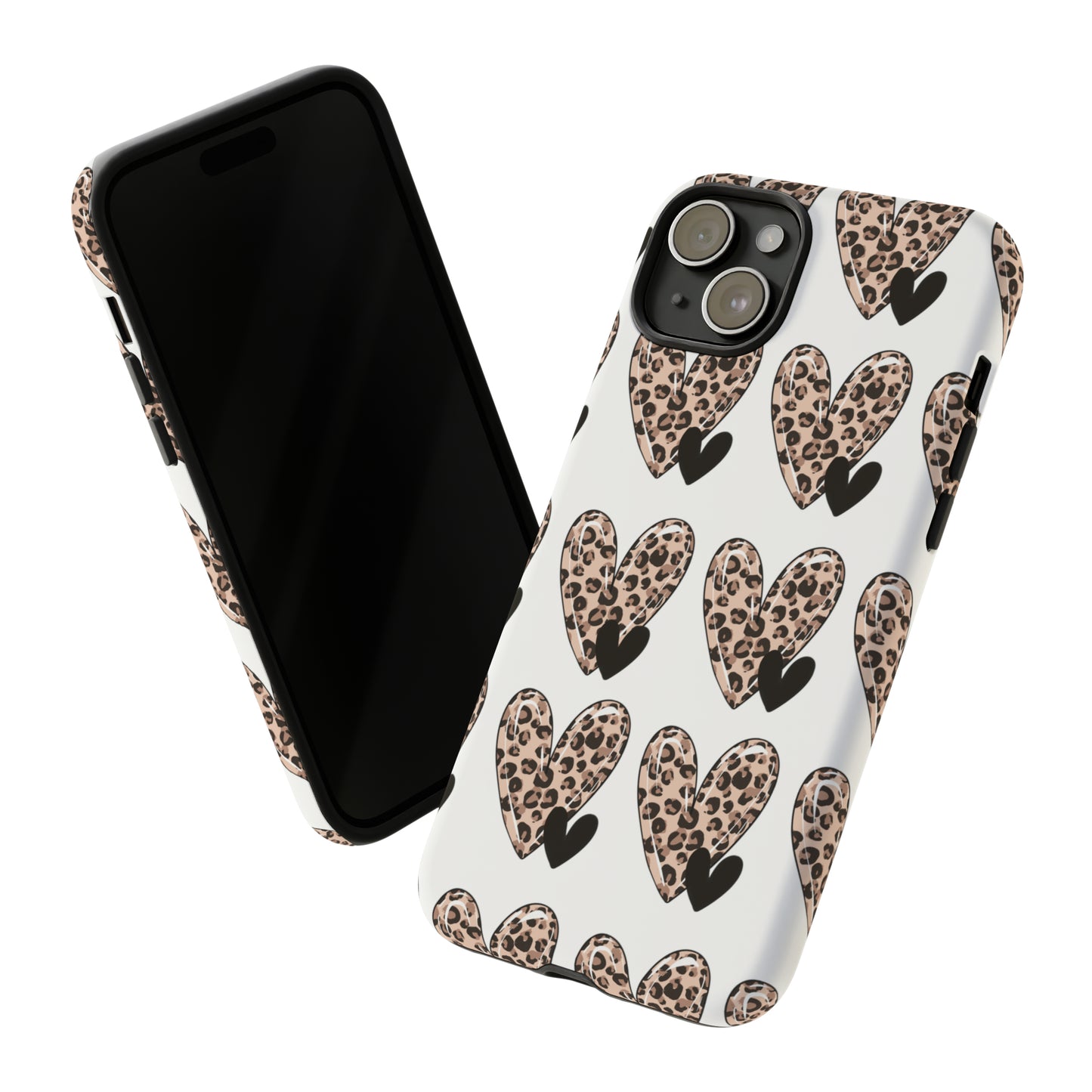 Leopard Hearts Protective Case for IPhone. Samsung and Google phones