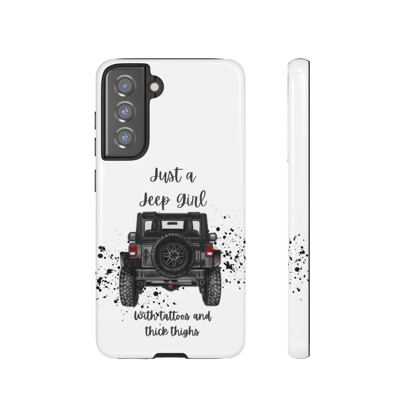 Off Road Girl with Tattoos and Thick Thighs Grey Protective Phkne Case