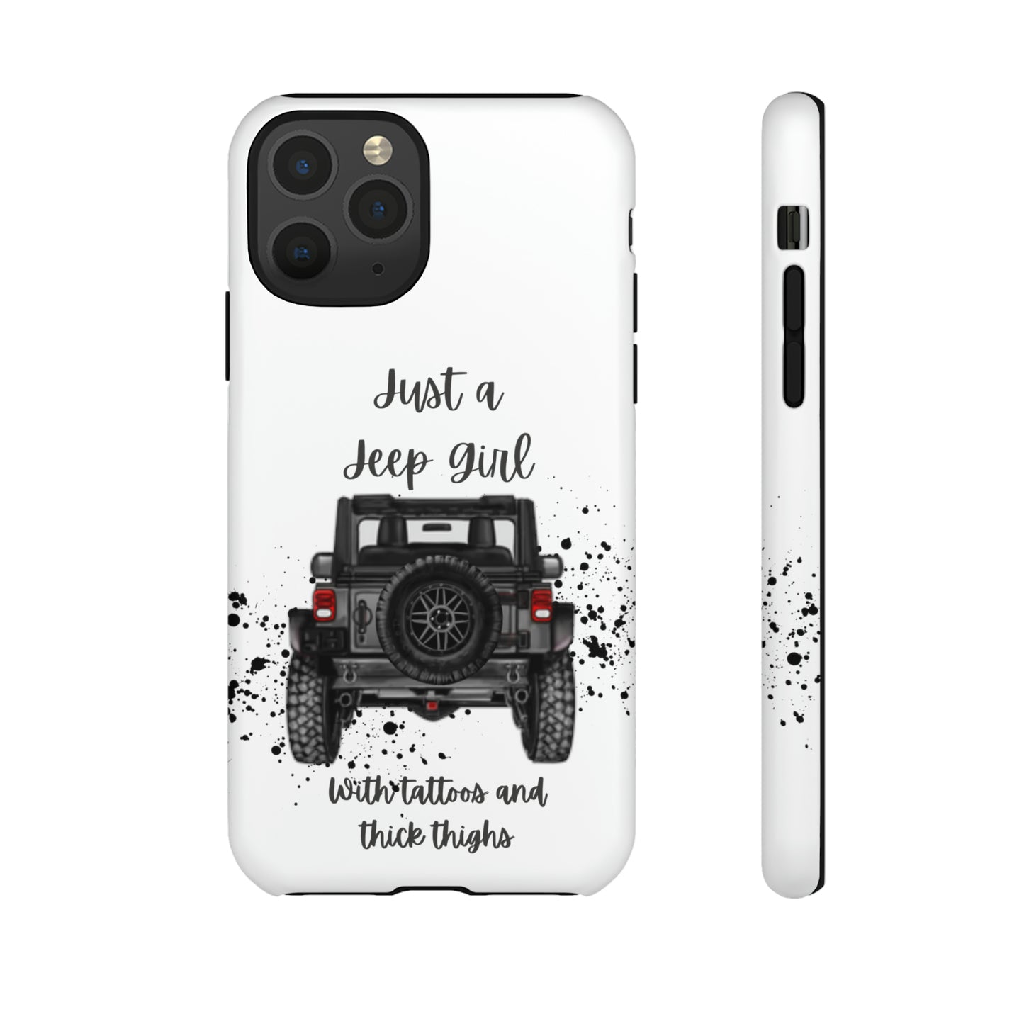 Off Road Girl with Tattoos and Thick Thighs Grey Protective Phkne Case