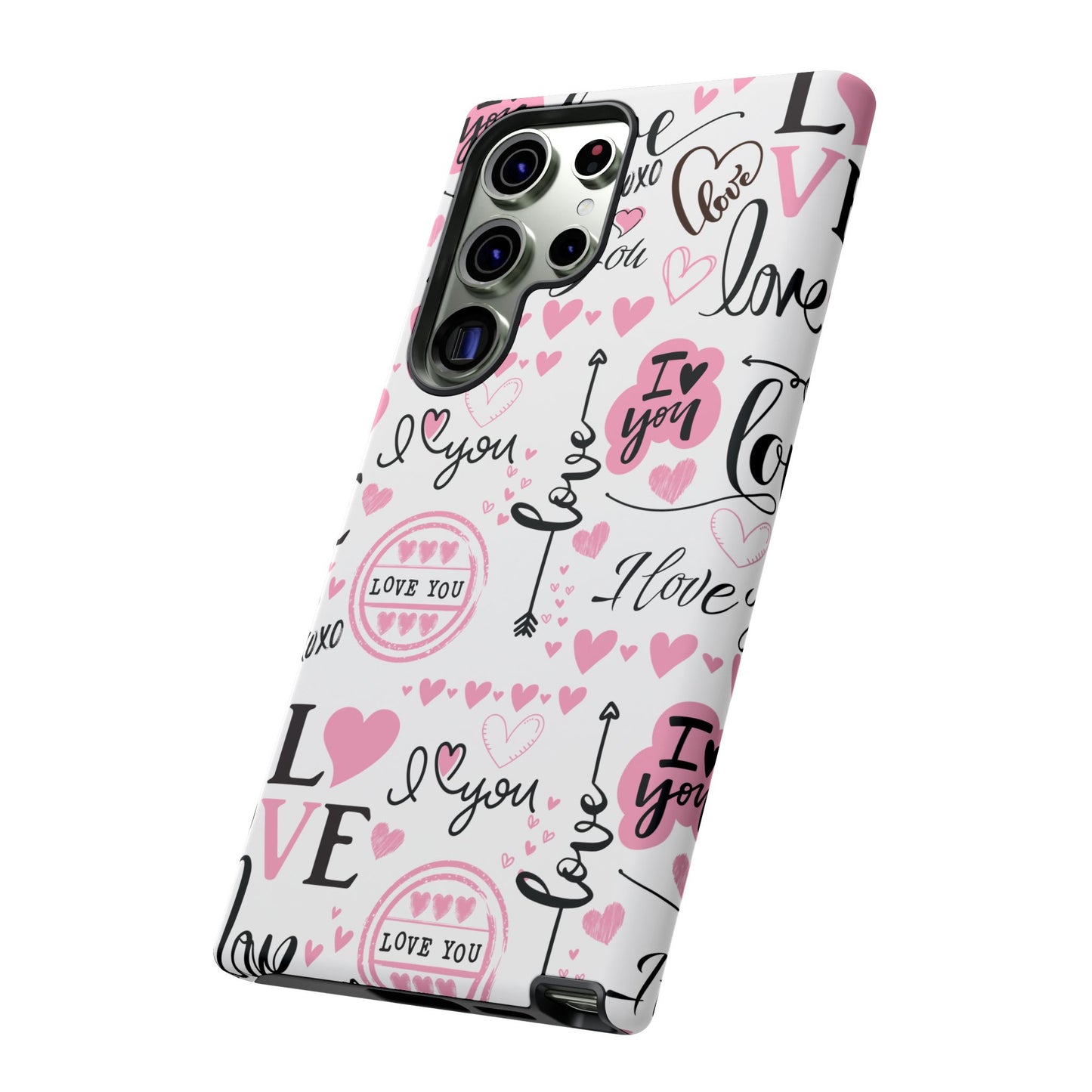 Valentine Love Pink Protective Phone Case for Iphone, Samsung and Google Devices