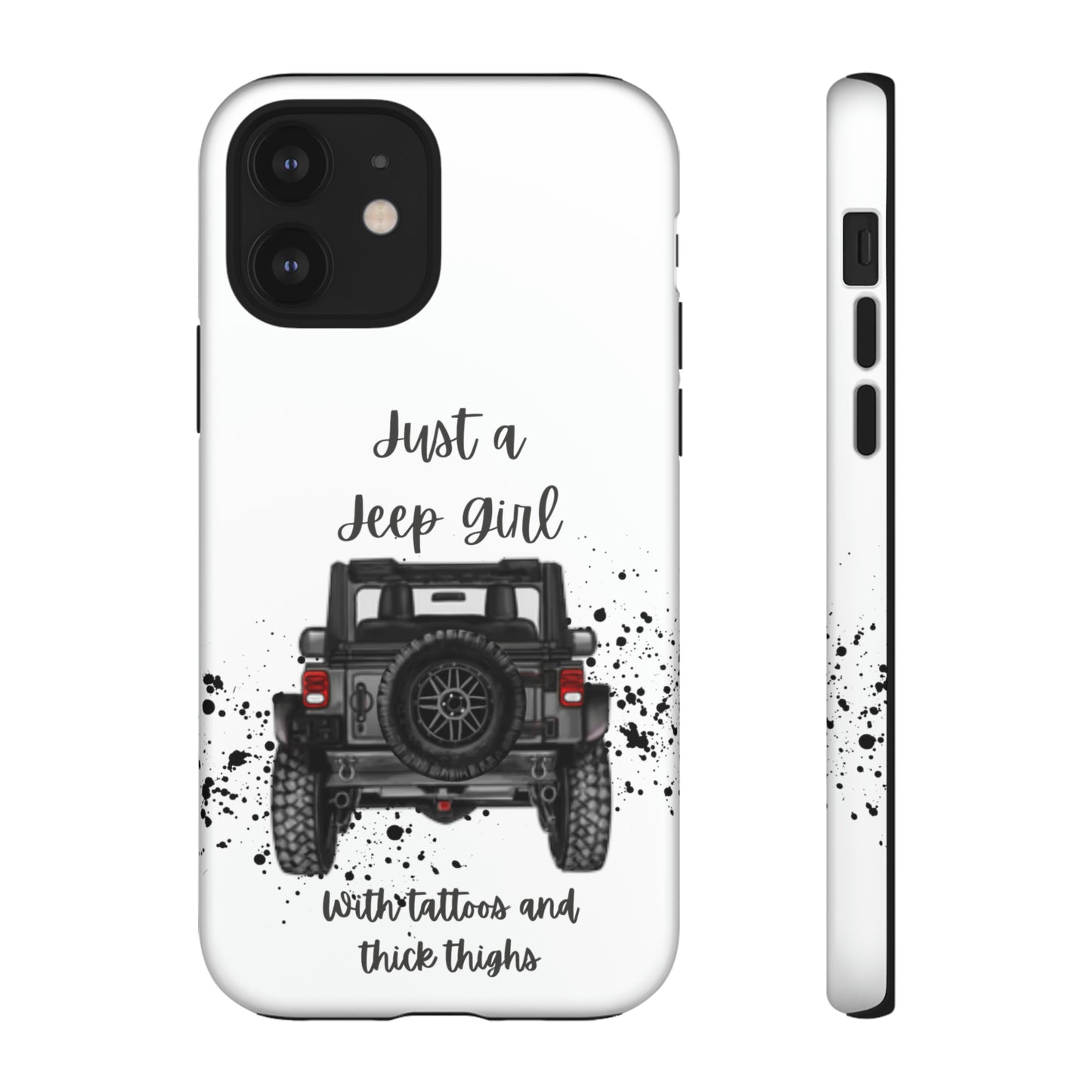 Off Road Girl with Tattoos and Thick Thighs Grey Protective Phkne Case