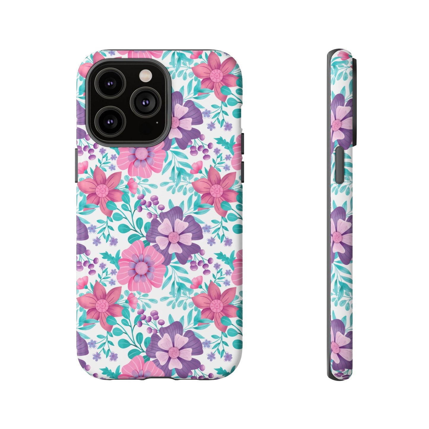 Pastel Flowers Protective Phone Case