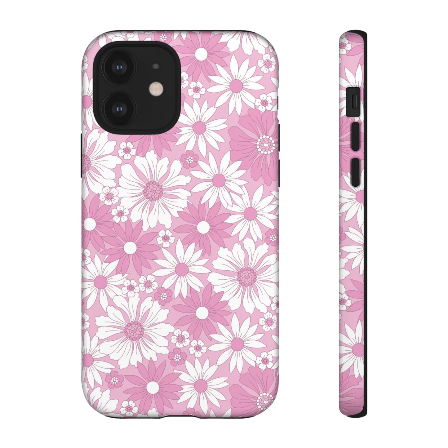 Pink and White Flowers Protective Phone Case