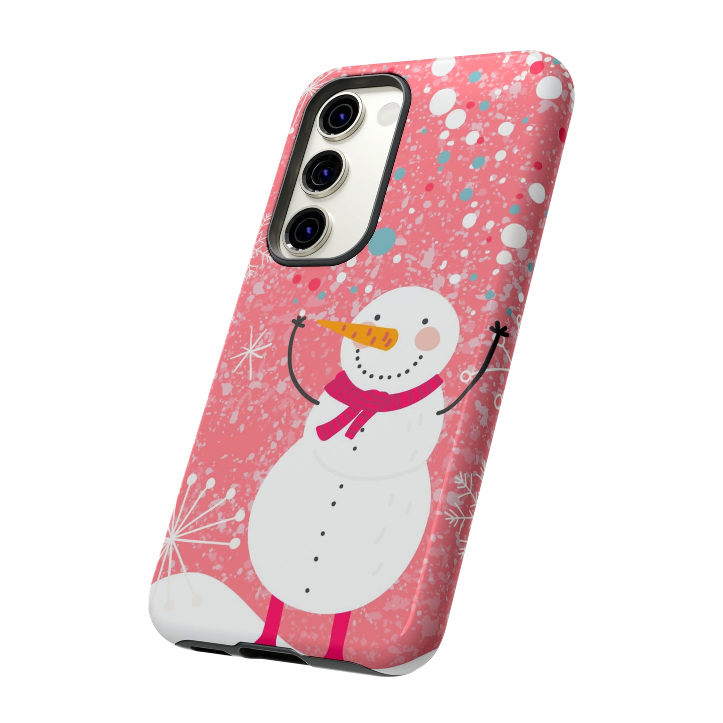 Pink Snowman Protective Case for Iphone, Samsung and a Google phones