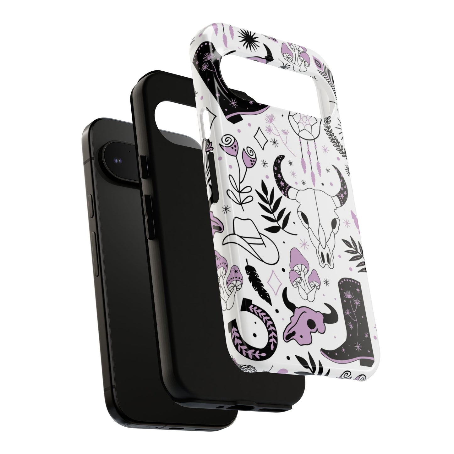 Purple and Black Western Protective Drop Proof Case Iphone, Samsung and Google phones
