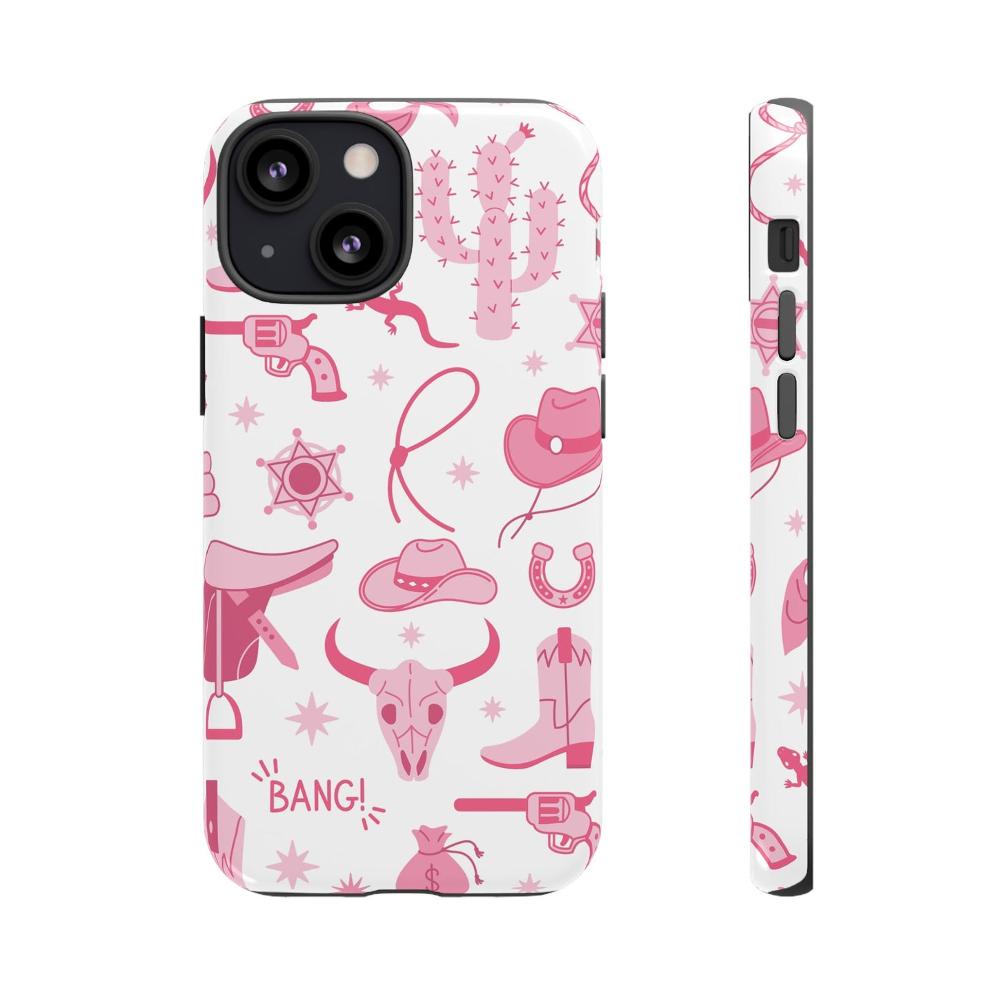 Pink Western Protective Phone Case for Iphone, Samsung and Google Phones