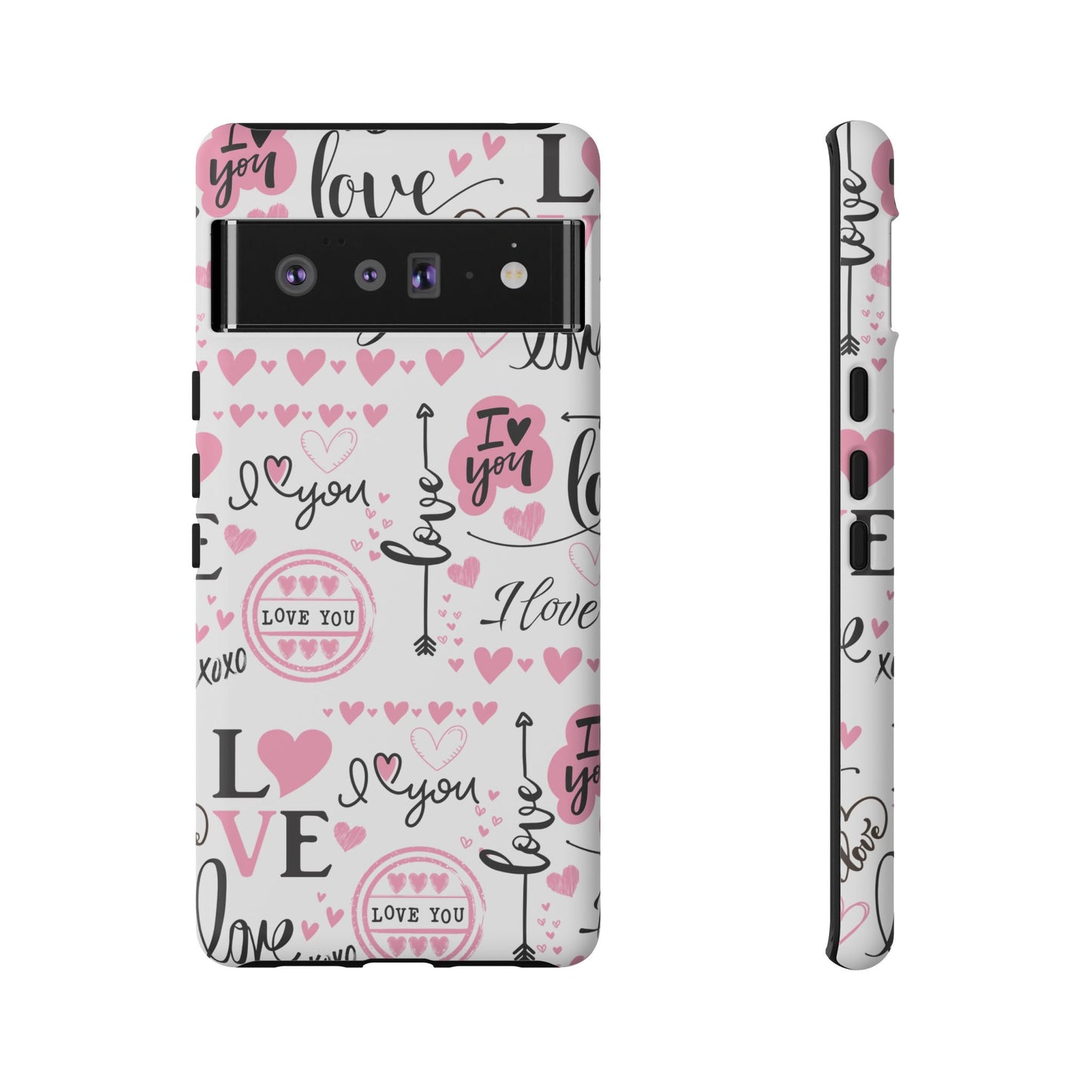 Valentine Love Pink Protective Phone Case for Iphone, Samsung and Google Devices