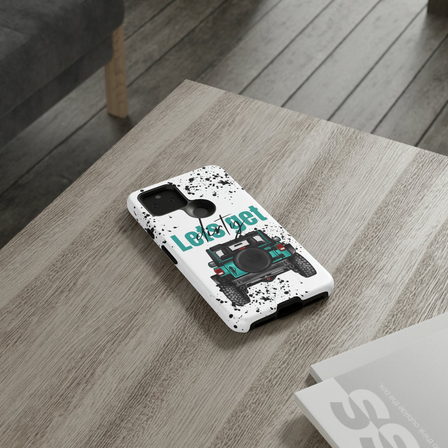 Lets Get Dirty Protective Phone Case for Iphone, Google and Samsung Splatter Turquoise