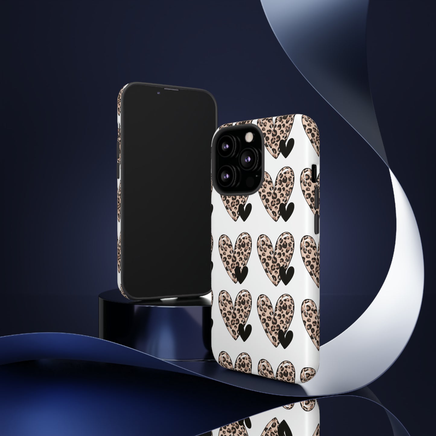 Leopard Hearts Protective Case for IPhone. Samsung and Google phones