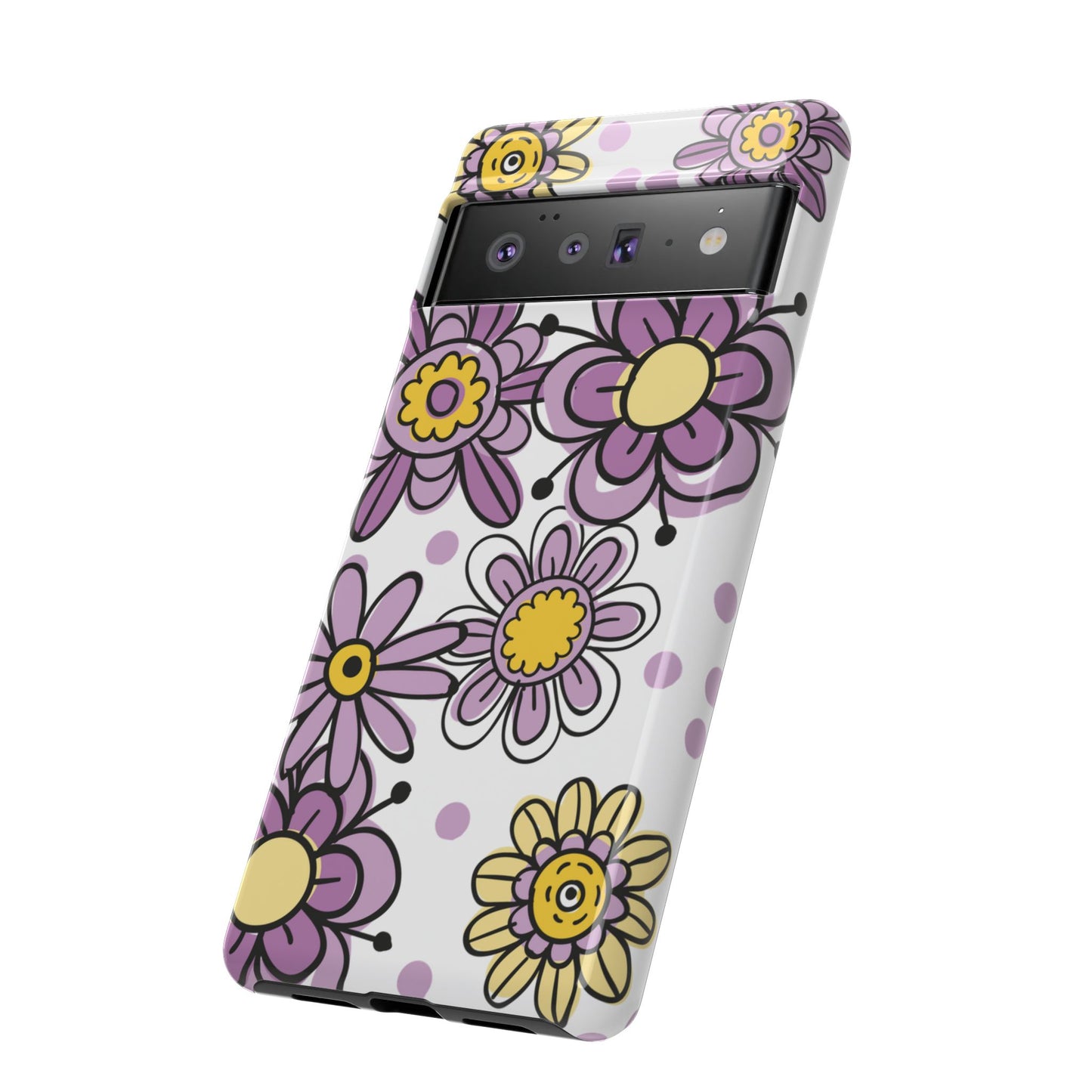 Purple Flowers Protective Phone Case