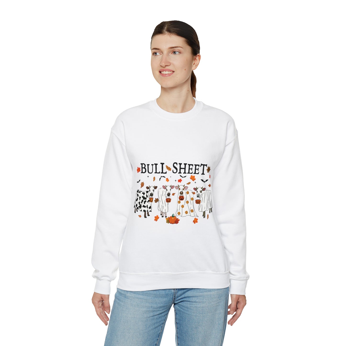 Bull Sheet Cow Ghost Unisex Heavy Blend™ Crewneck Sweatshirt