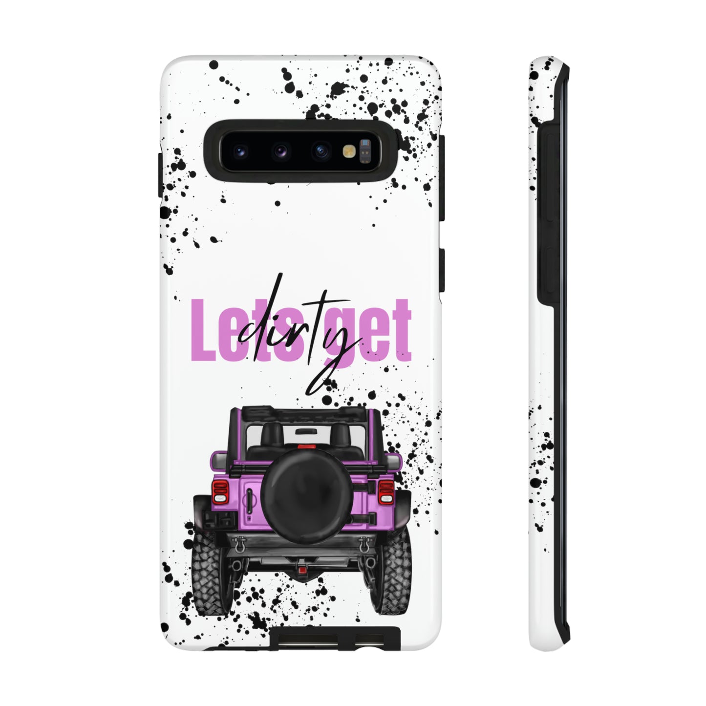 Lets Get Dirty Protective Phone Case for Iphone, Google and Samsung Splatter Purple