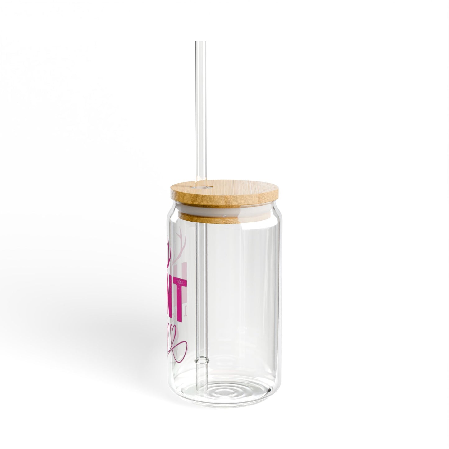 Hunt Like A Girl Glass Can with Lid and Straw