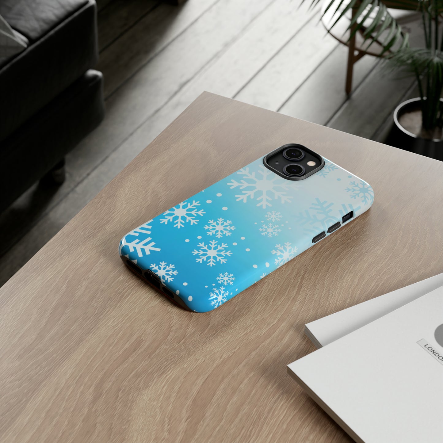 Winter, frozen, snowflake ombré protective phone case for Google, Samsung and IPhone