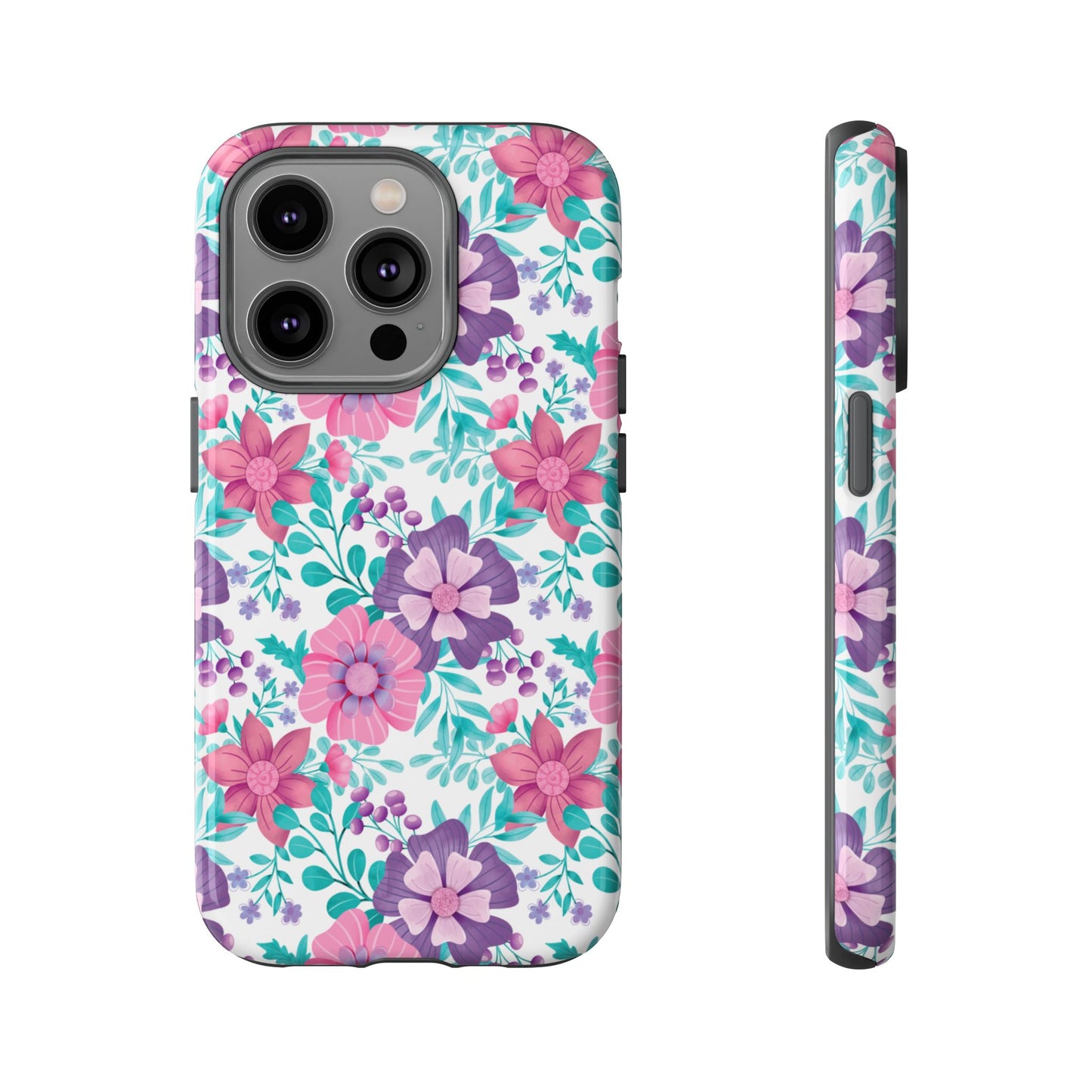 Pastel Flowers Protective Phone Case