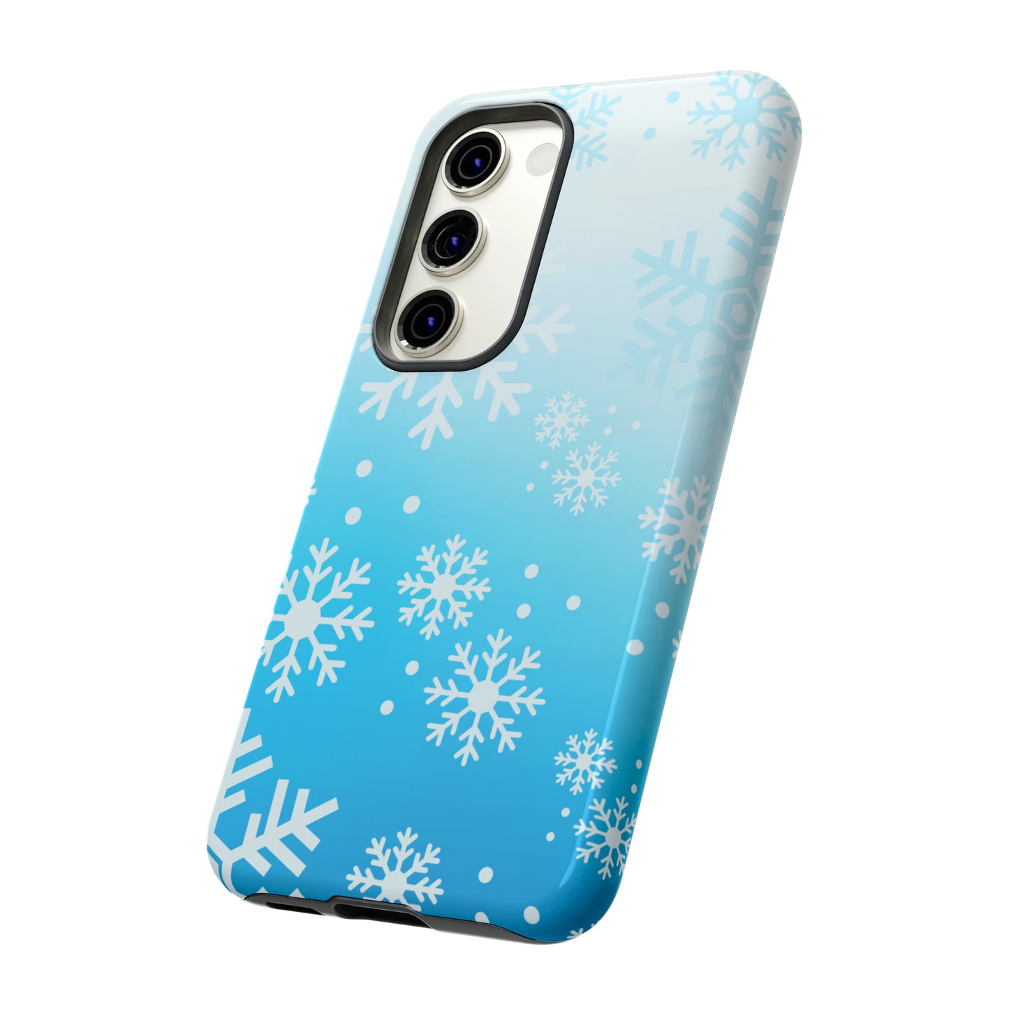 Winter, frozen, snowflake ombré protective phone case for Google, Samsung and IPhone