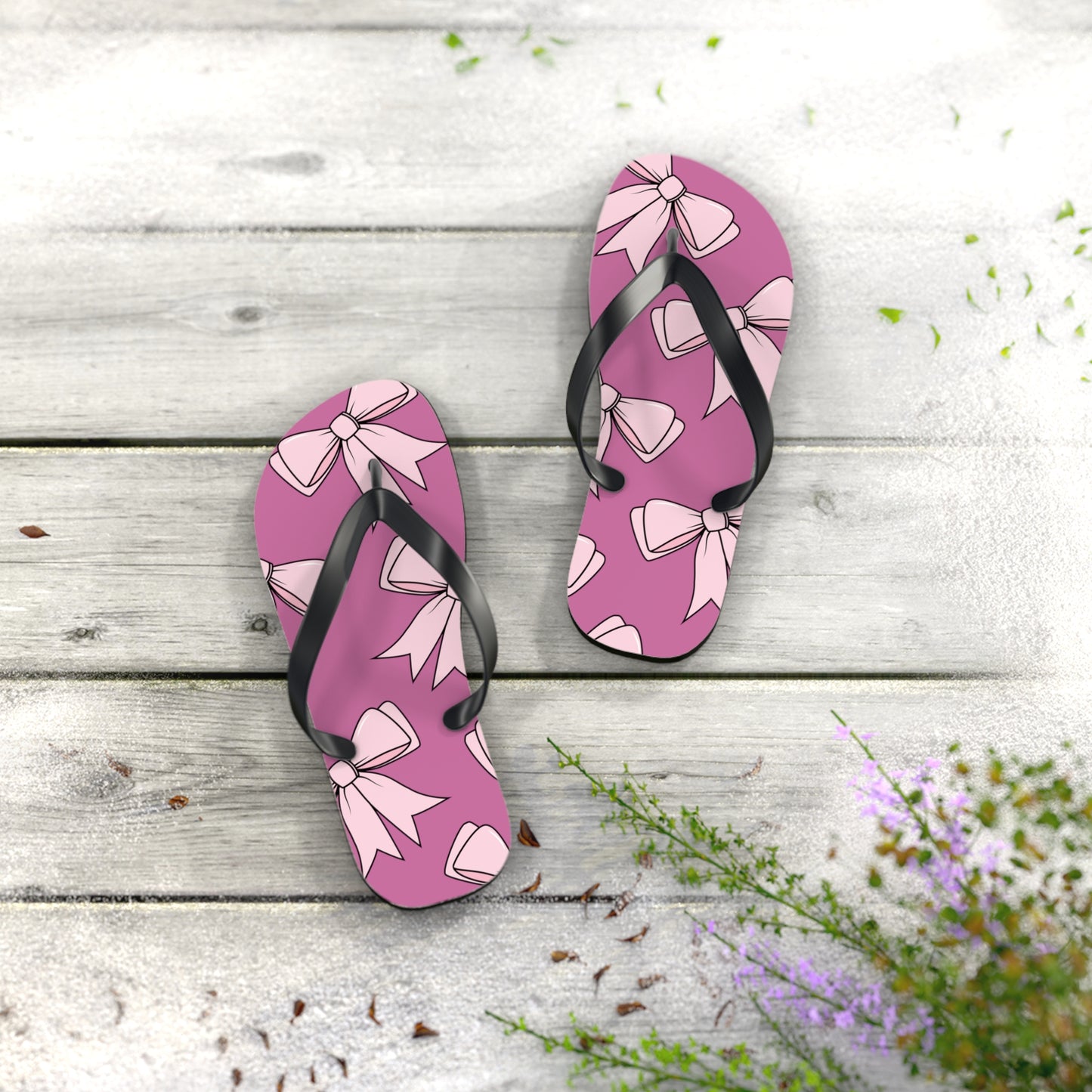 Pink Bow Flip Flops