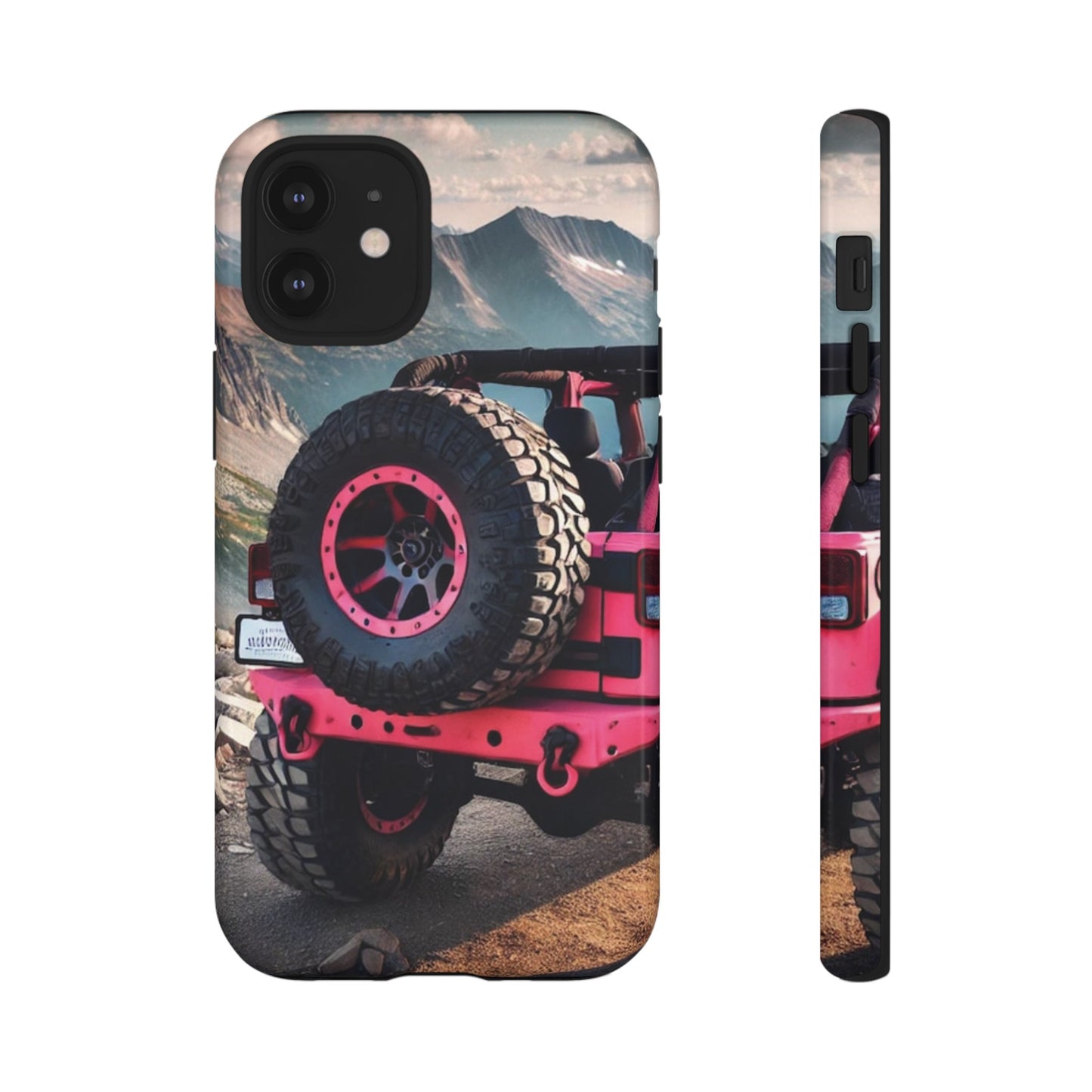 Pink Jeep Tire Protective Phone Case