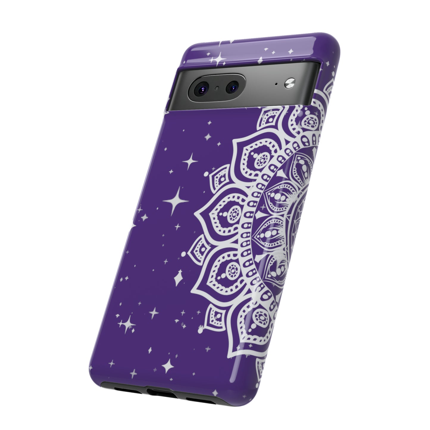 Purple mandala protective phone case for iPhone, Samsung and Google