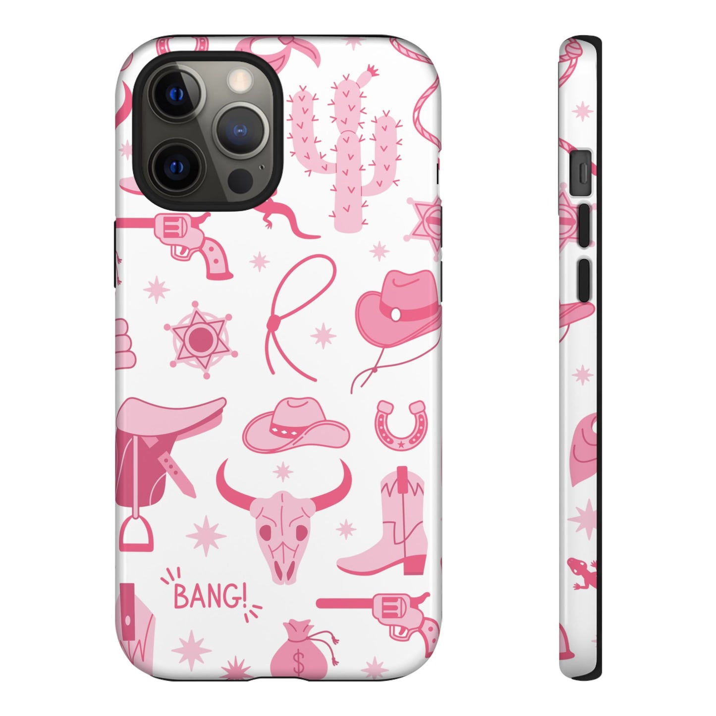 Pink Western Protective Phone Case for Iphone, Samsung and Google Phones