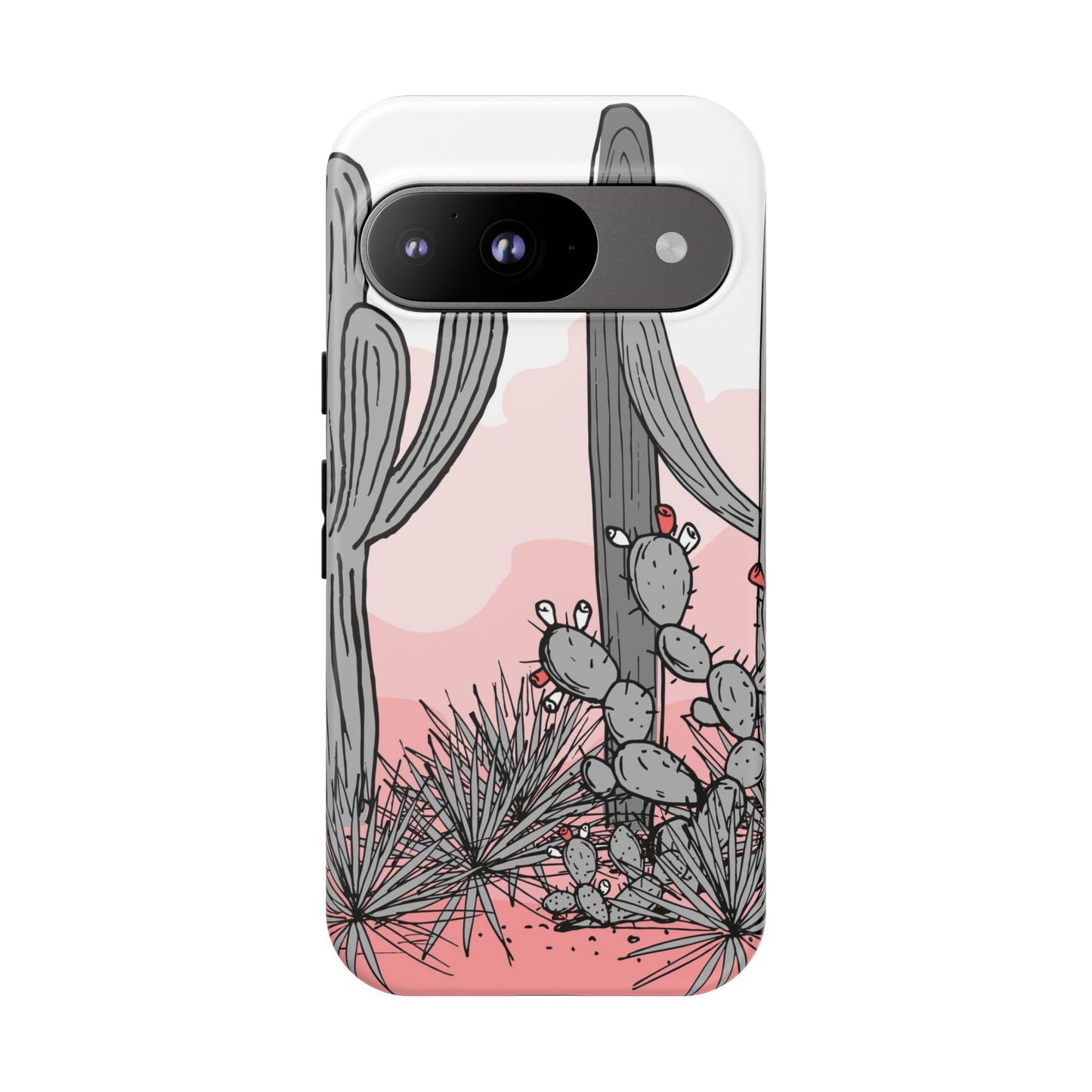 Pastel Cactus Sunset Protective Phone Case