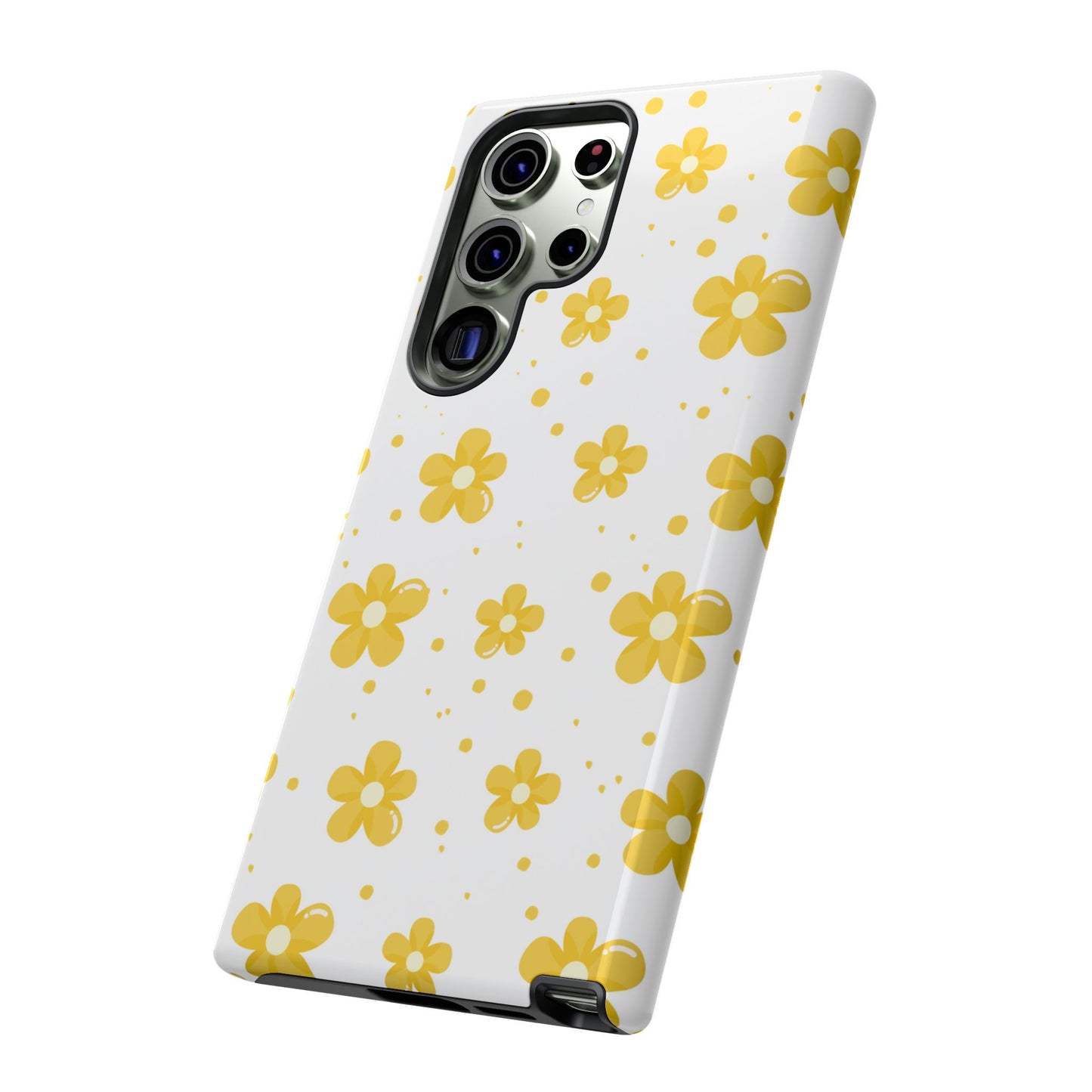 Yellow Flowers Protective Phone Case for Google, Apple and Samsung Phones