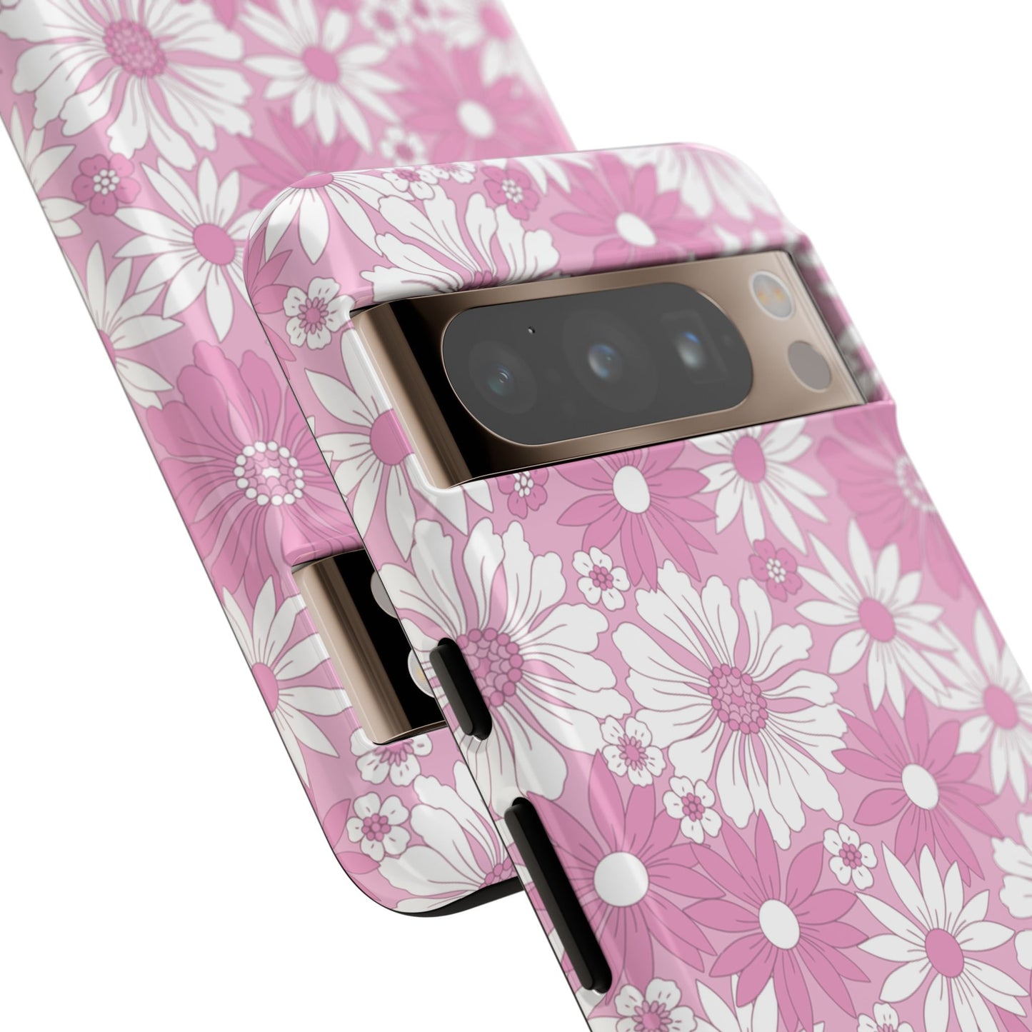 Pink and White Flowers Protective Phone Case