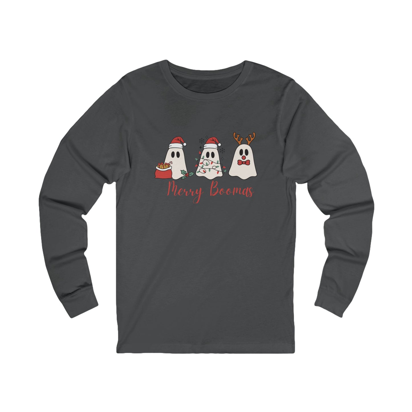 Merry Boomas Christmas Ghosts Unisex Jersey Long Sleeve Tee
