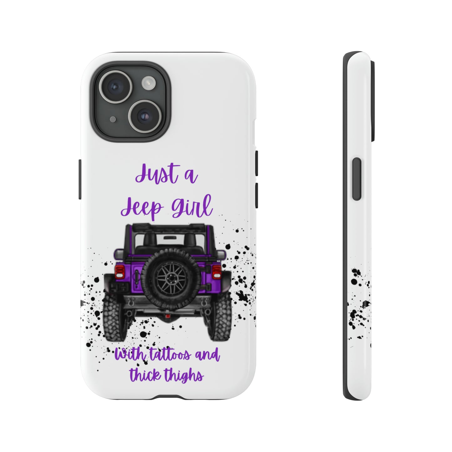 Off Road Girl with Tattoos and Thick Thighs Purple Protective Phone Case