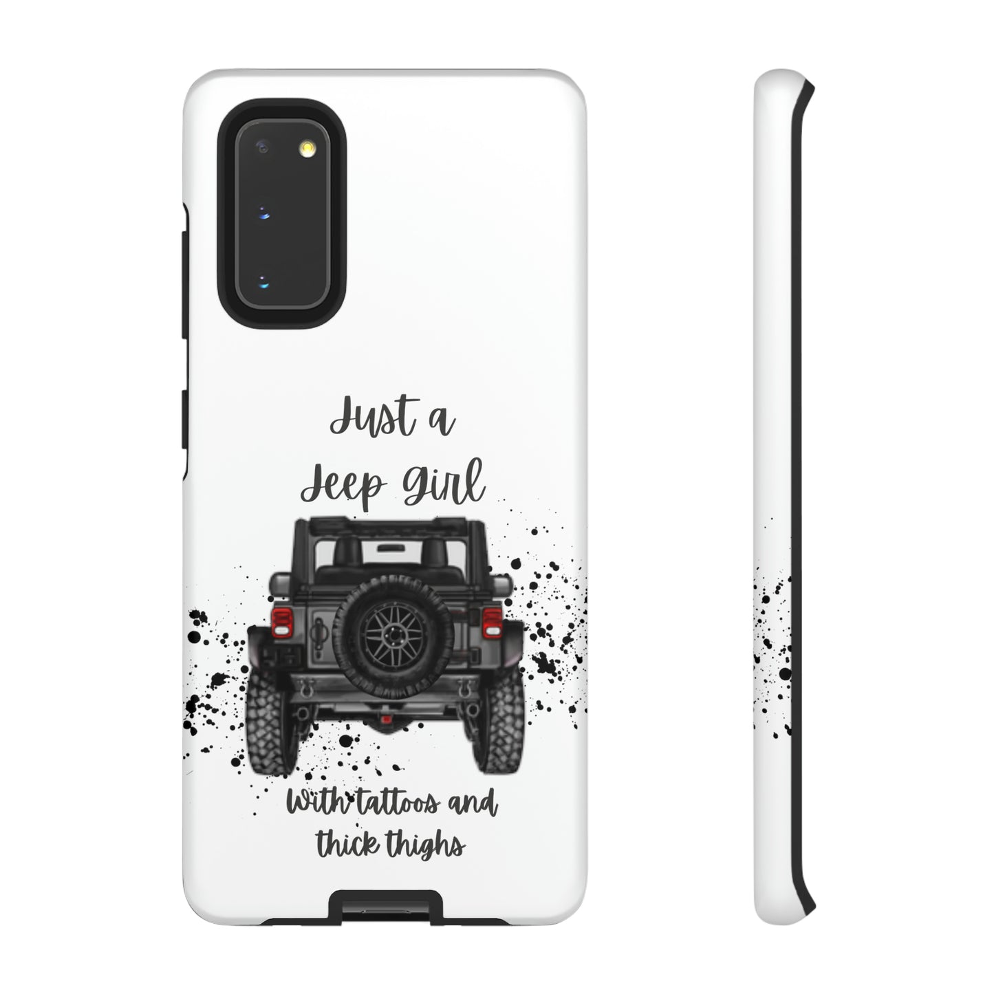 Off Road Girl with Tattoos and Thick Thighs Grey Protective Phkne Case