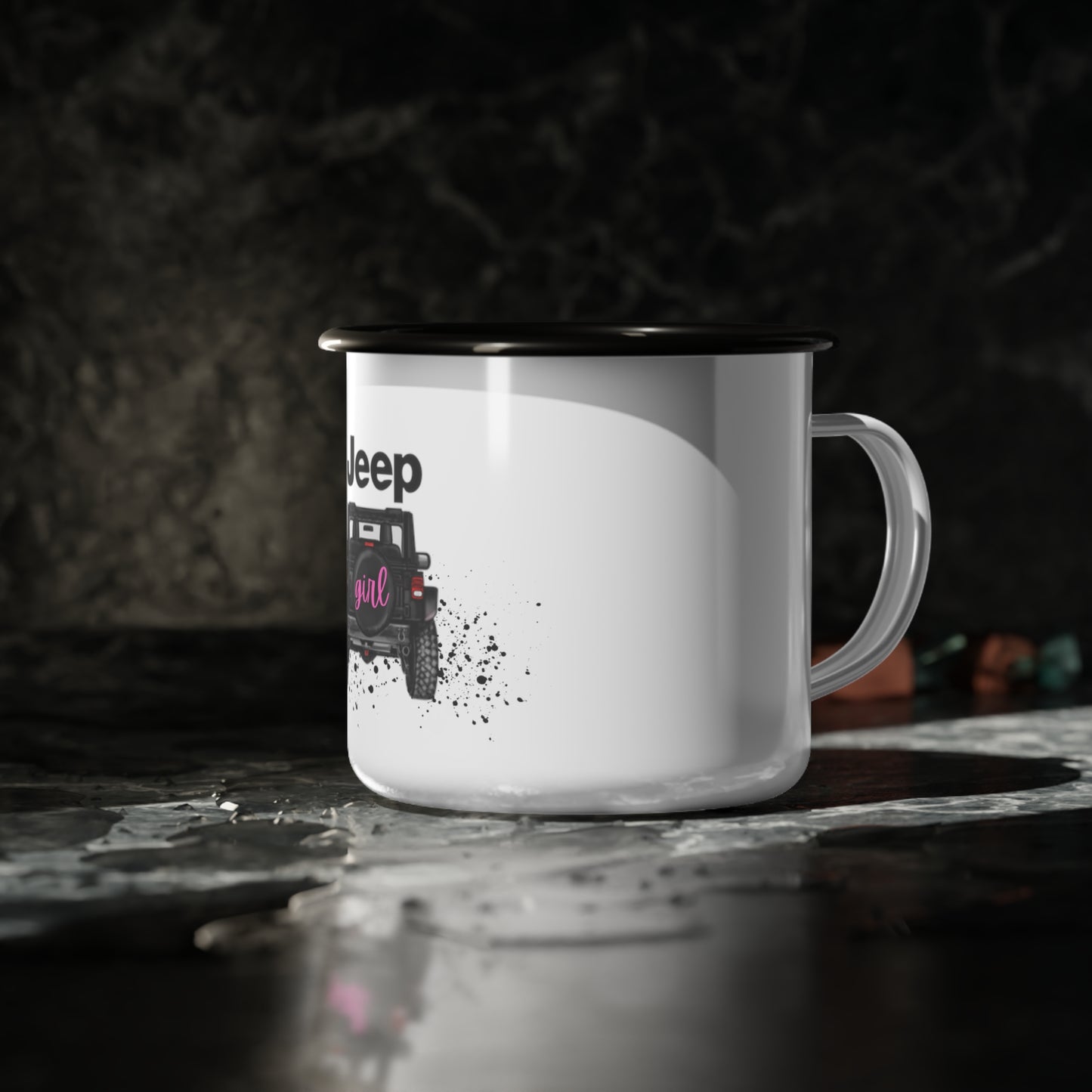 Off-Road Girl Enamel Camp Cup